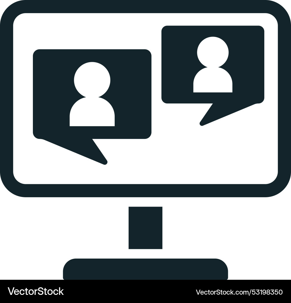 Desktop computer displaying online chatting Desktop computer displaying online chatting vector image