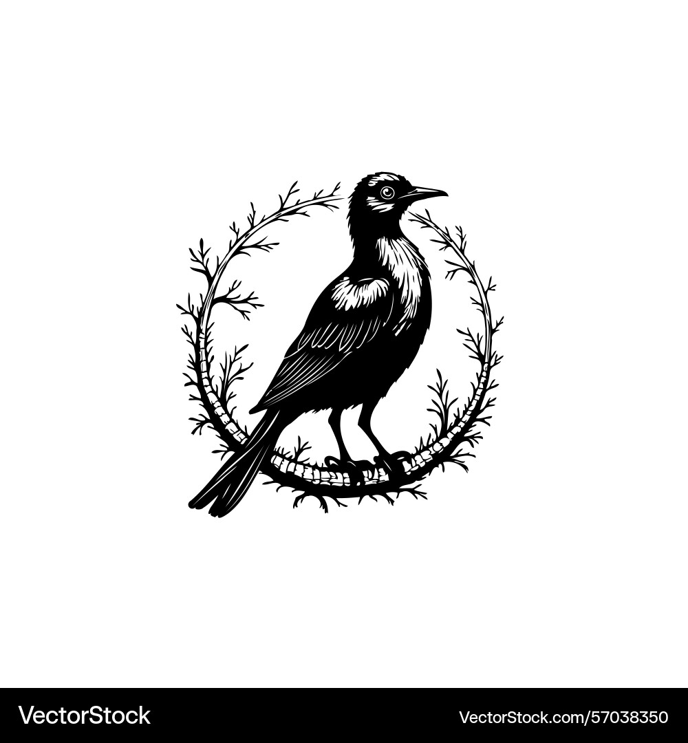 Elegant bird with intricate details within Vector Image