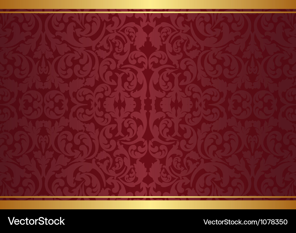 Elegant Maroon and Gold Ornate Background vector image