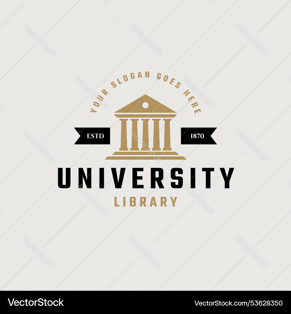 Logo with an ancient style building columns Logo with an ancient style building columns Vector Image