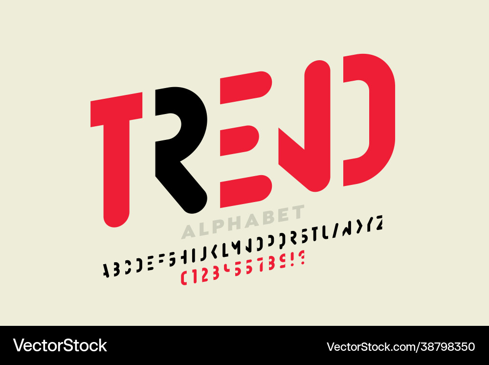 Minimal style modern rounded font Minimal style modern rounded font vector image