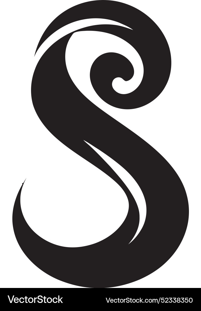 Sinuous serpent snake python noir ve Vector Image