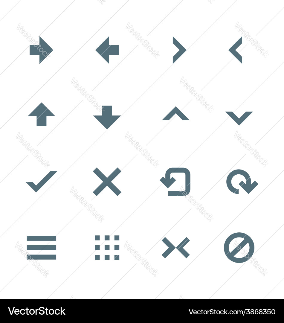 Solid grey various navigation menu buttons icons vector image