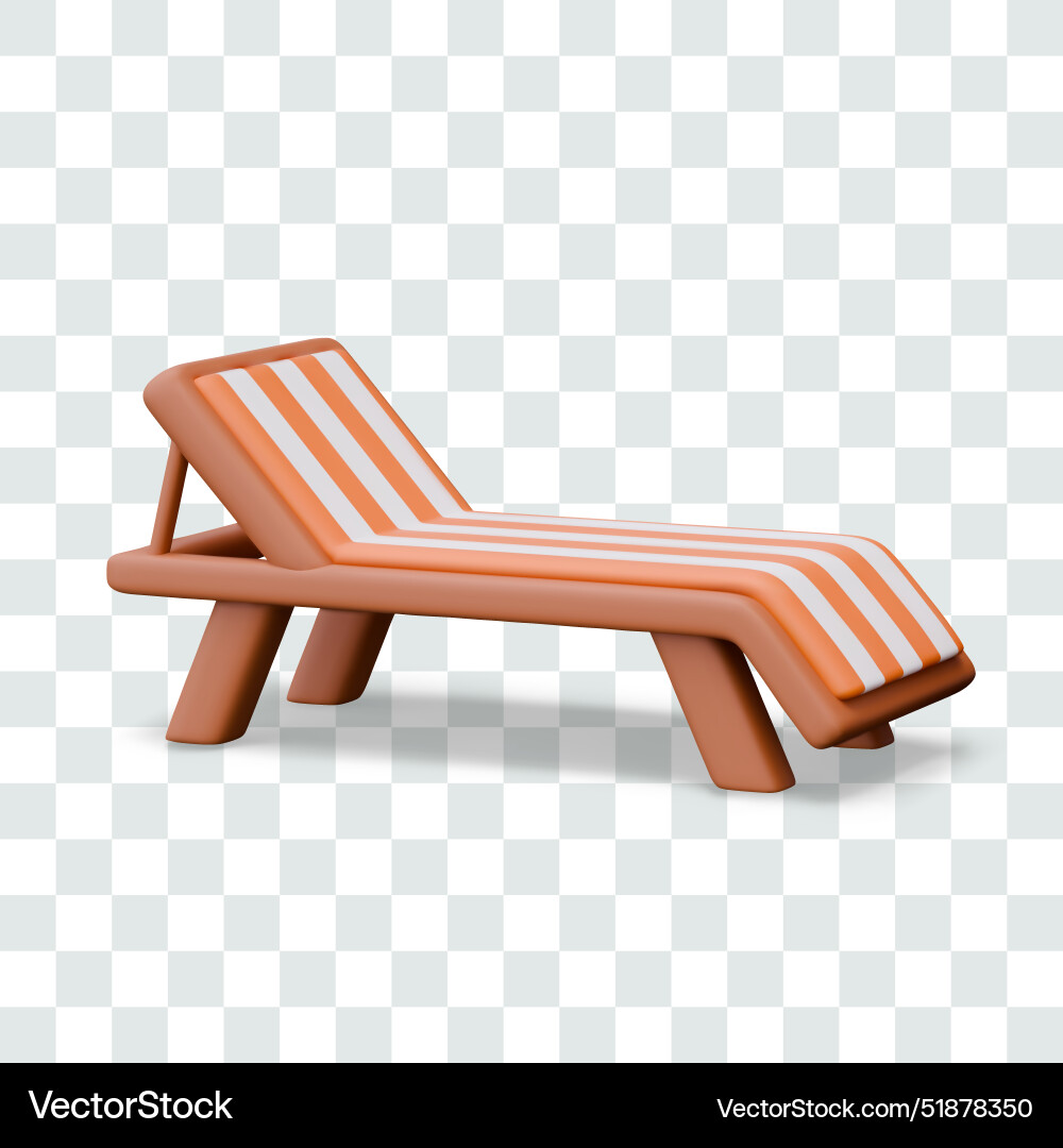 Striped realistic sun lounger for beach portable Striped realistic sun lounger for beach portable vector image