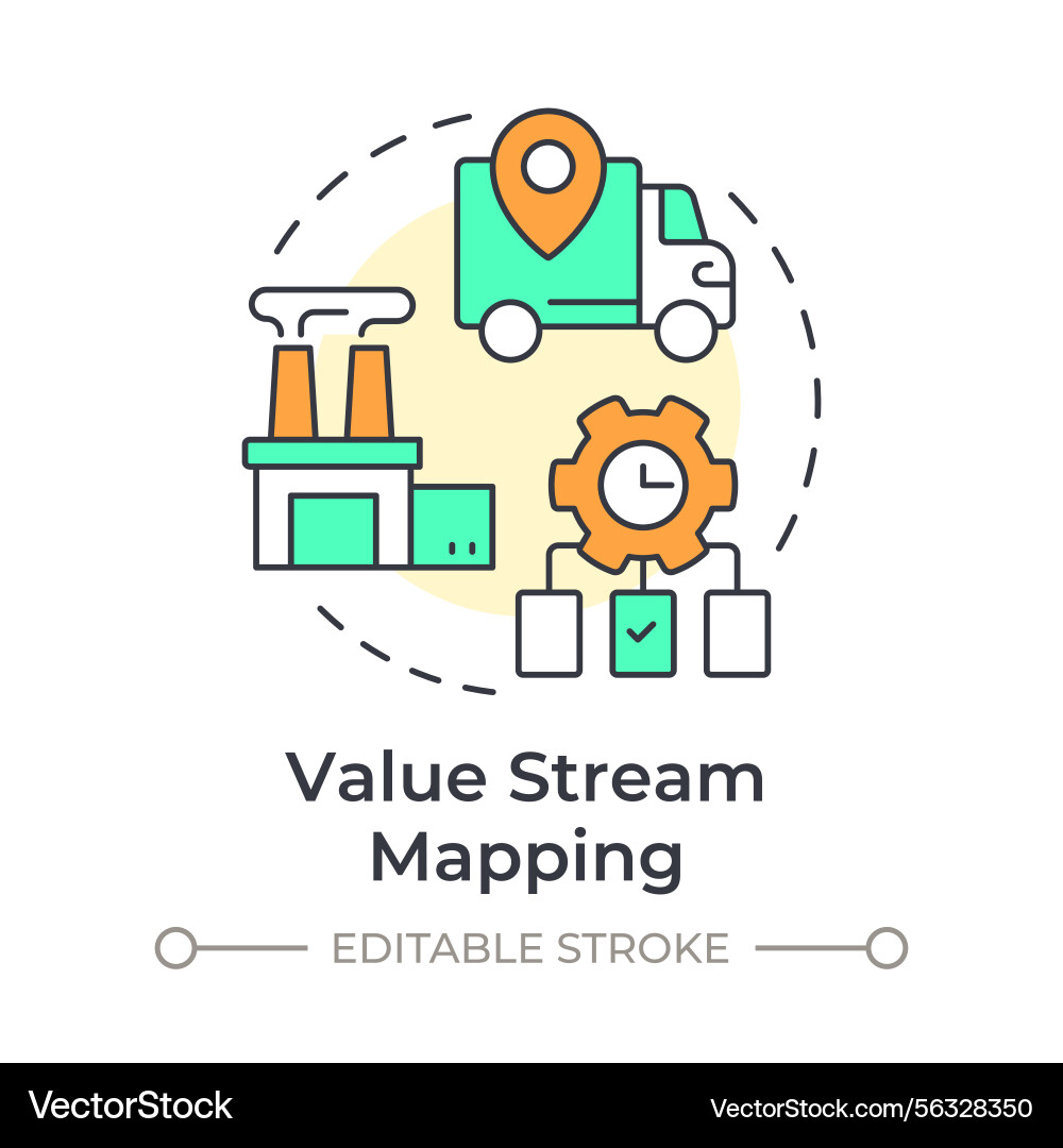 Value Stream Mapping Icon Vector Image