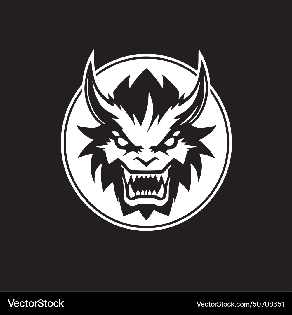 Beast - black and white isolated icon Royalty Free Vector
