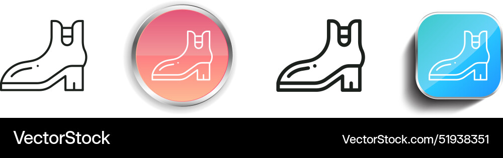 Boot-Symbol dünne lineare regelmäßige und Schaltfläche Stil Boot-Symbol dünne lineare regelmäßige und Schaltfläche Stil vektorbild