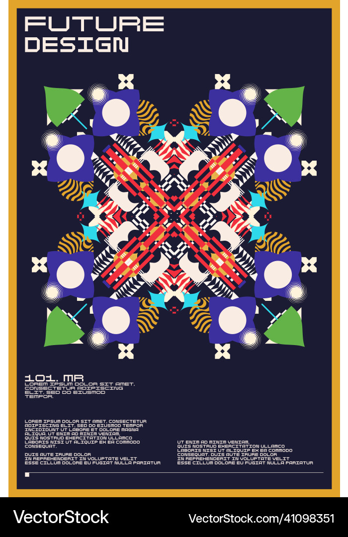 Composition with dynamic and geometric shapes Vector Image