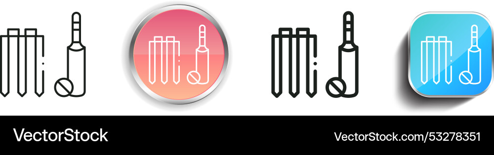 Cricket icon thin linear regular and button style vector image