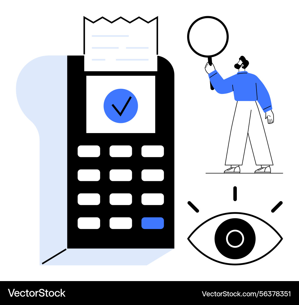 Digital receipt validation with payment terminal Digital receipt validation with payment terminal vector image