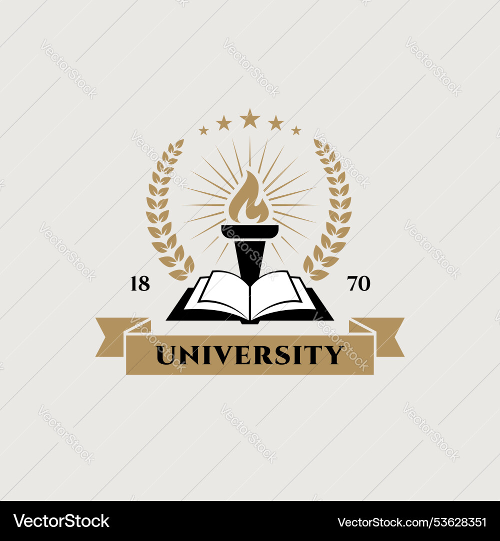 Education Torch Logo - Open Book vector image