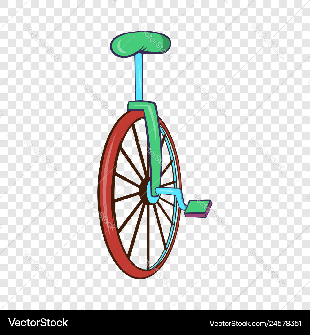Einrad oder ein Rad Fahrrad Ikone Cartoon Stil Einrad oder ein Rad Fahrrad Ikone Cartoon Stil vektorbild