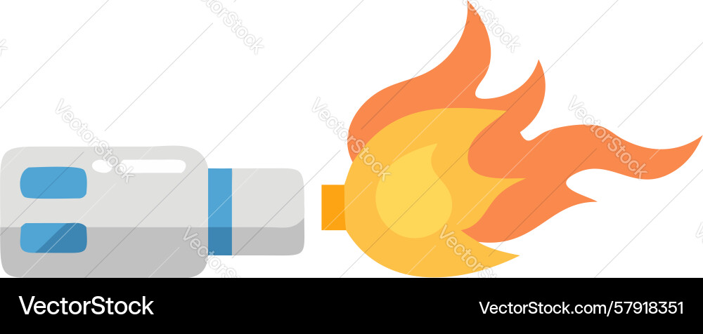 Flaming usb stick for high-speed data design vector image