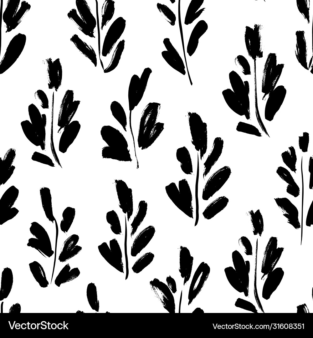 Leaves and branches seamless pattern Royalty Free Vector