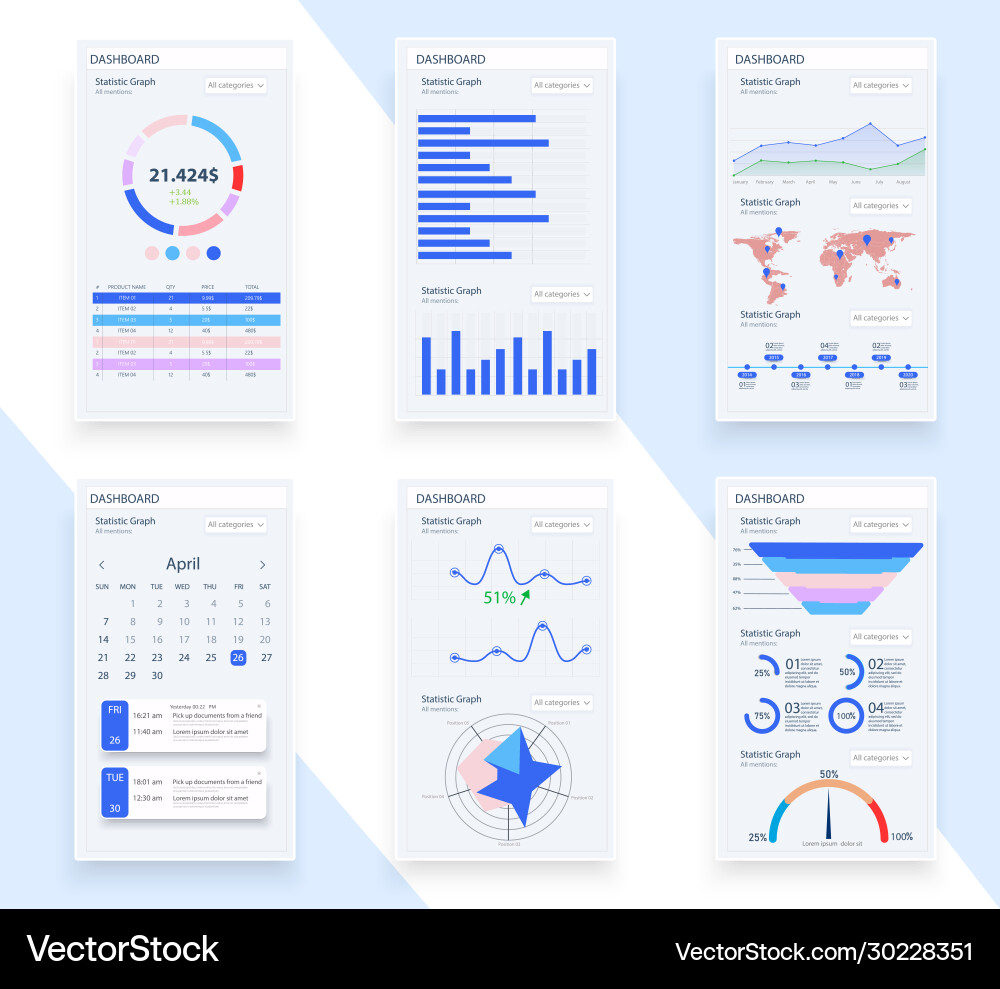 Presentation template design business data graphs Presentation template design business data graphs vector image