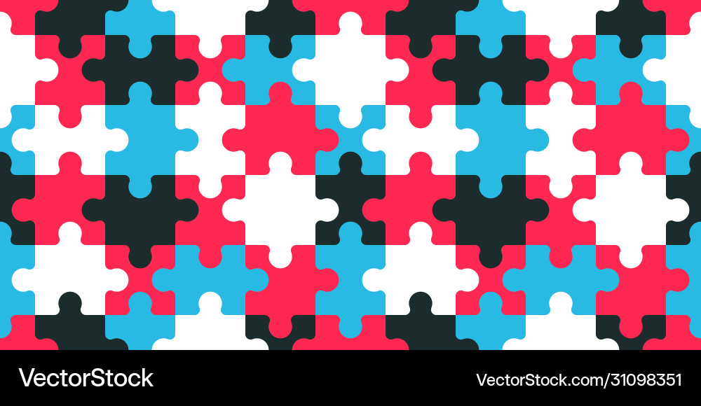 Seamless pattern with puzzle Vector Image