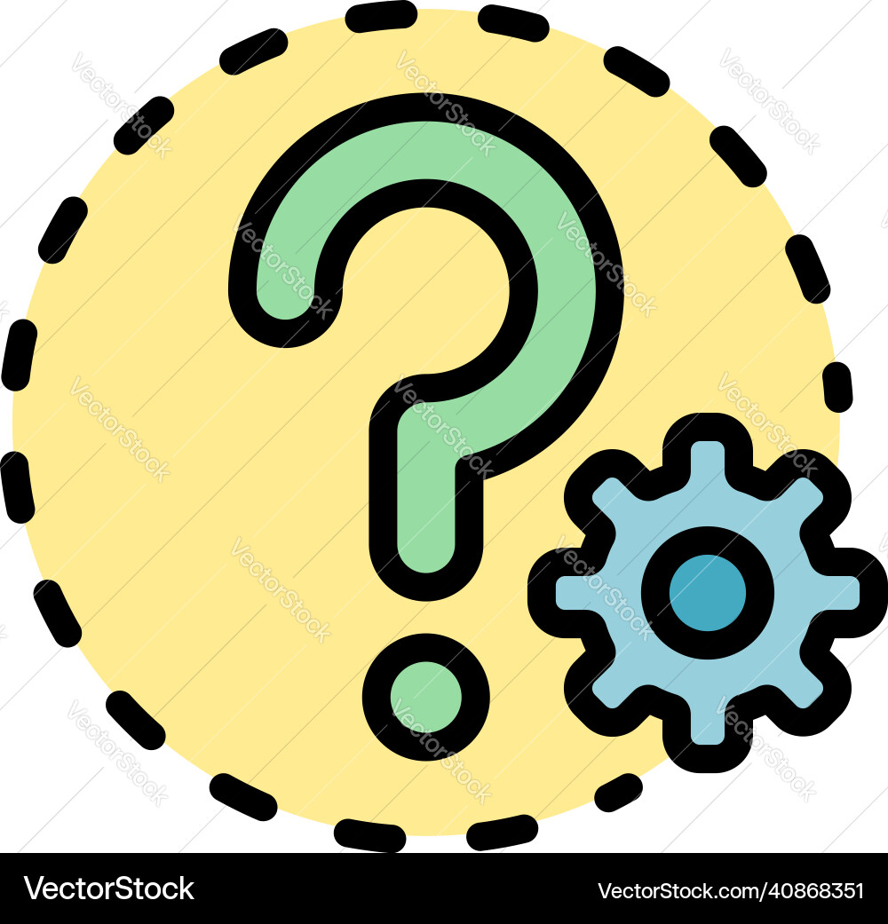 Setting question icon color outline Setting question icon color outline Vector Image