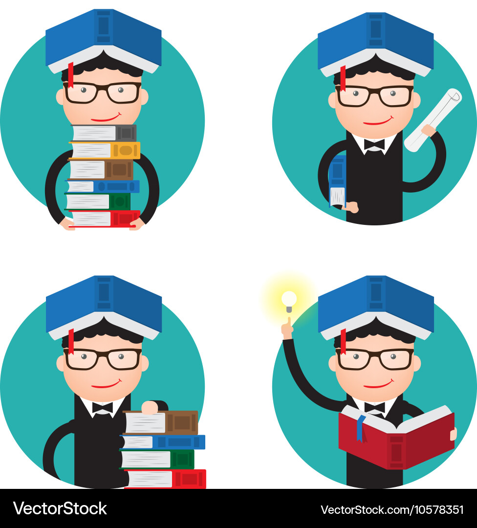 Stack of books certificate oath a new idea vector image