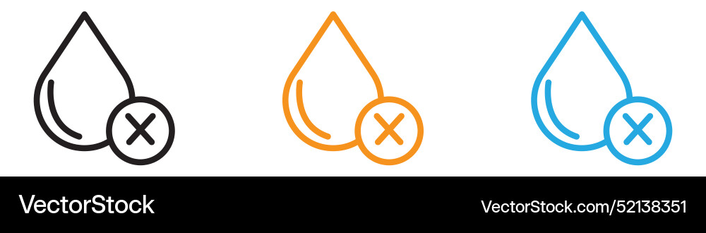 Water not clear logo set collection for web app ui vector image