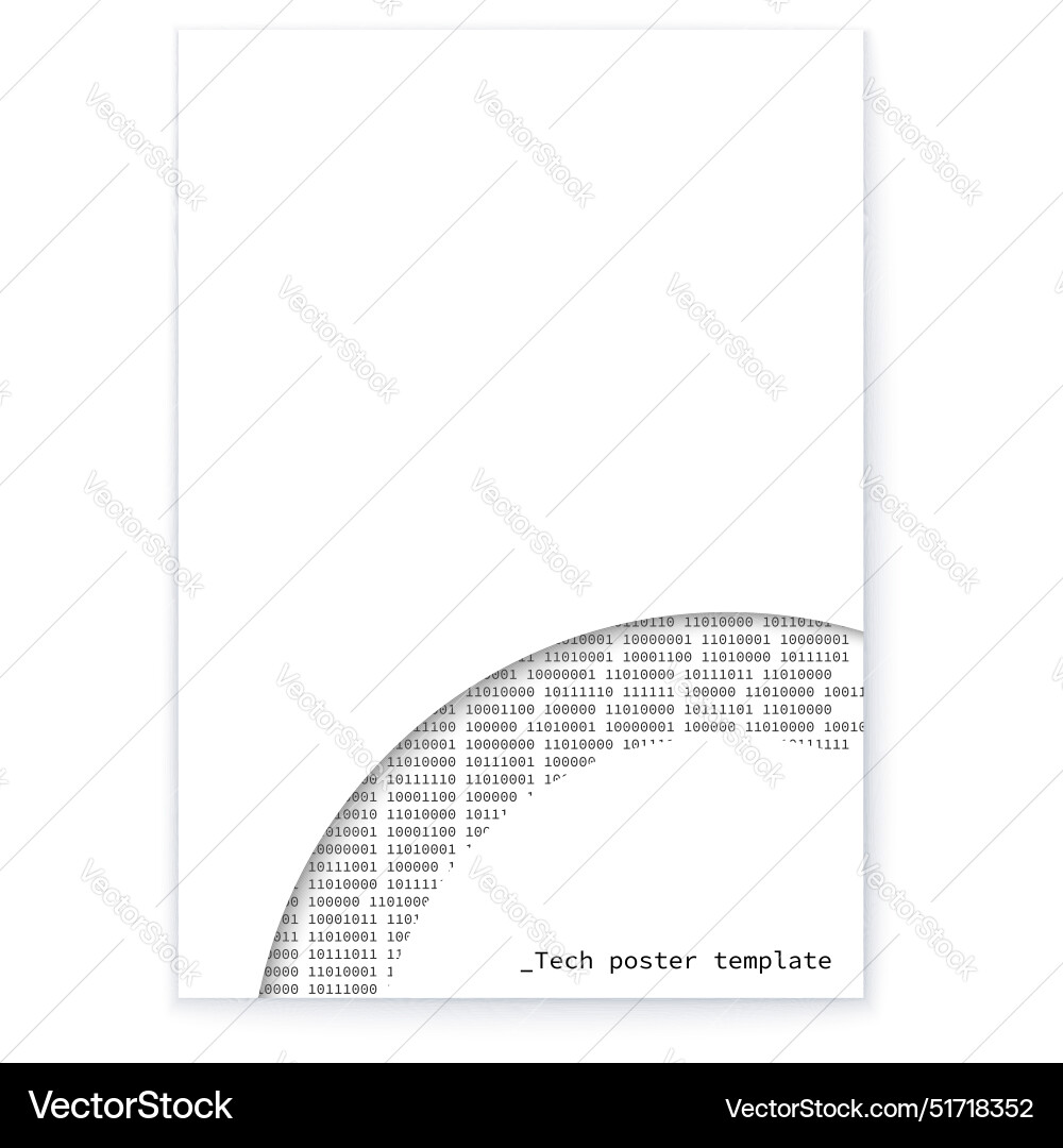 Abstract binary code minimalist tech poster Abstract binary code minimalist tech poster vector image