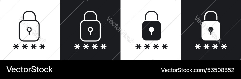 Code lockline in thin line black color flat Vector Image