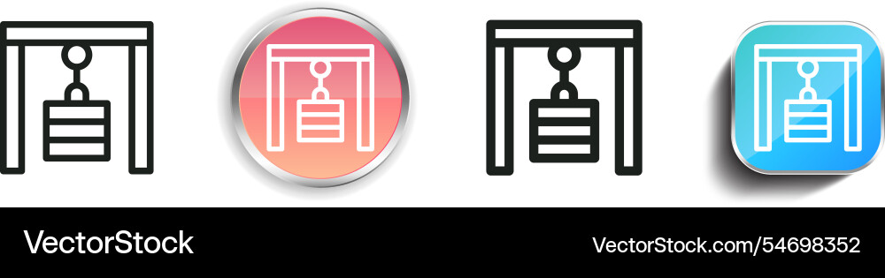 Gym station icon thin linear regular and button vector image