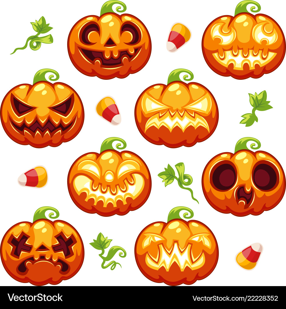 Halloween seamless pattern with pumpkins Halloween seamless pattern with pumpkins vector image