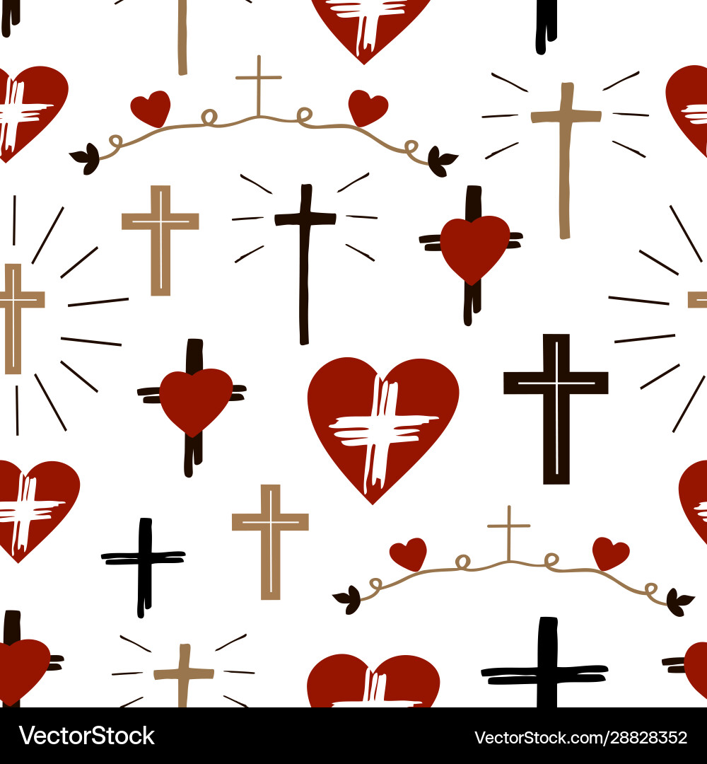 Seamless christian colorful pattern with crosses Vector Image