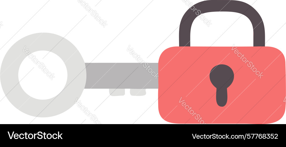 Secured lock and key symbol design generative ai vector image