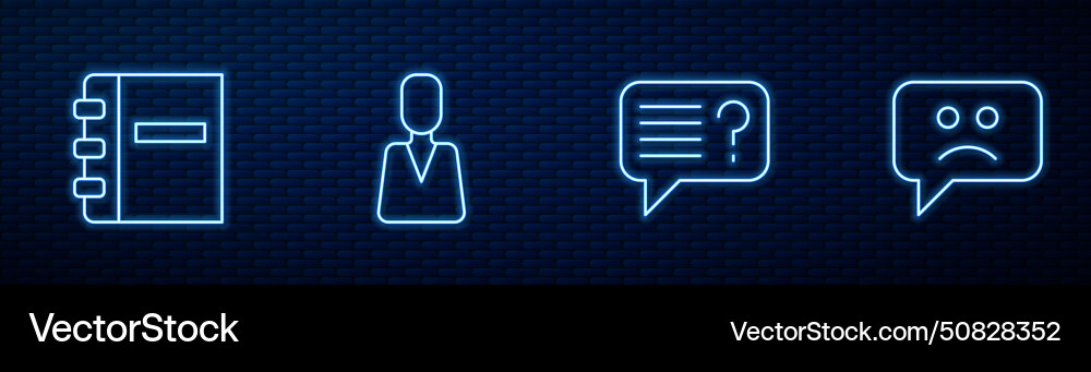 Set line unknown search notebook employee and sad Set line unknown search notebook employee and sad vector image