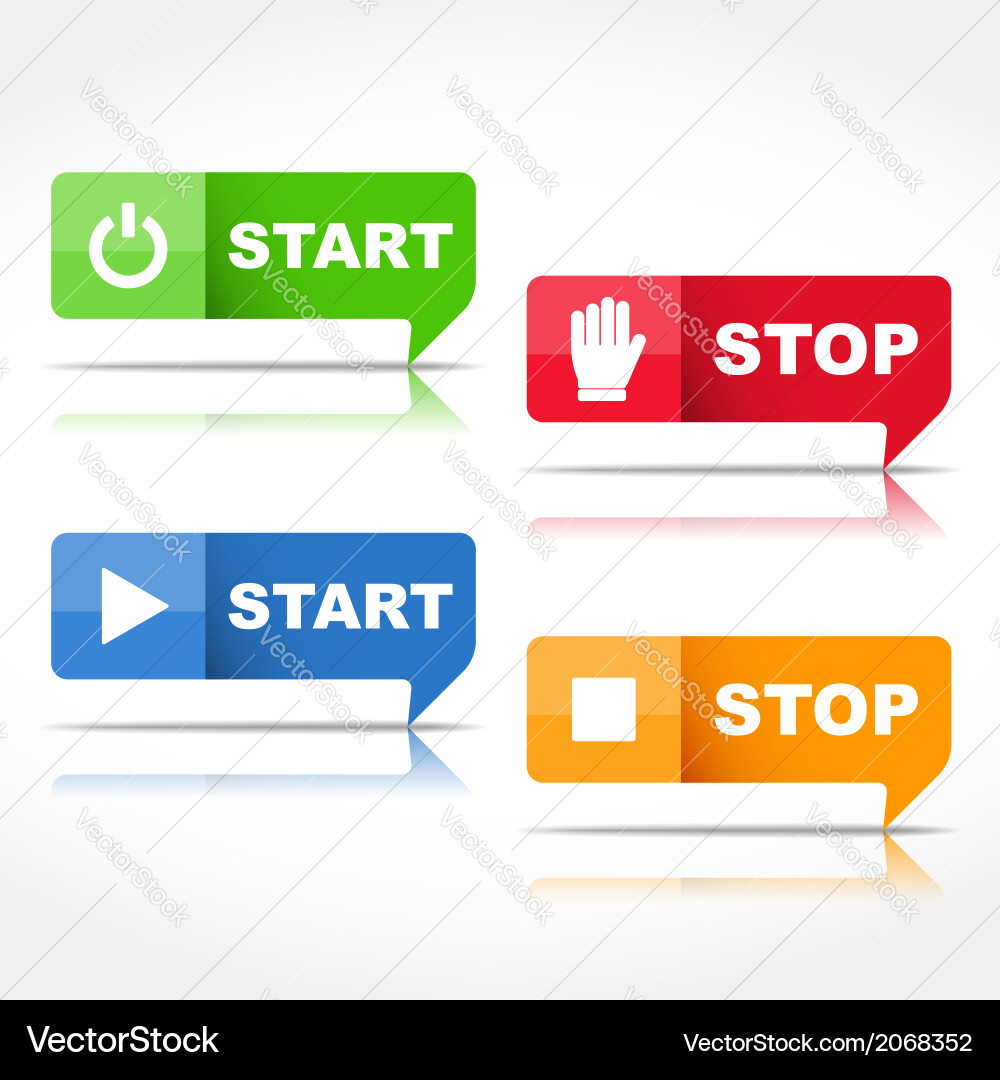 Start and stop buttons Vector Image