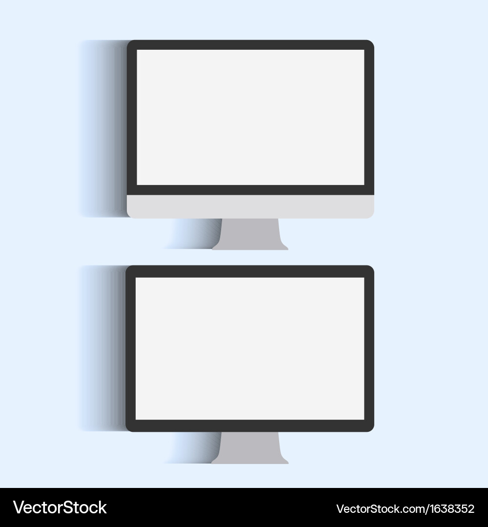 Two Computer Monitors Vector Image