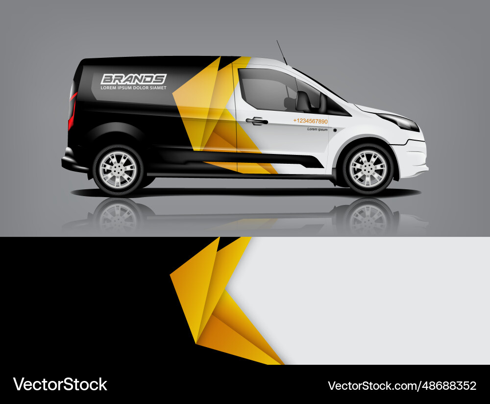Van wrap design sticker and decal Van wrap design sticker and decal vector image