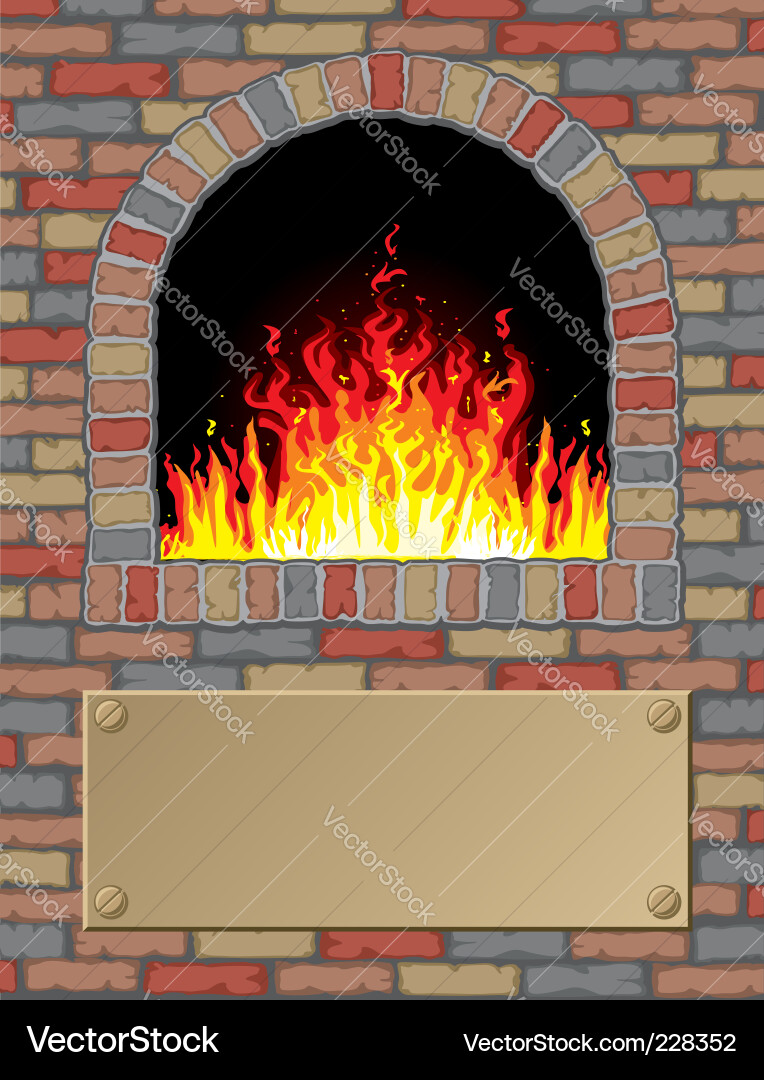 Vintage Fireplace Interior Vector Image