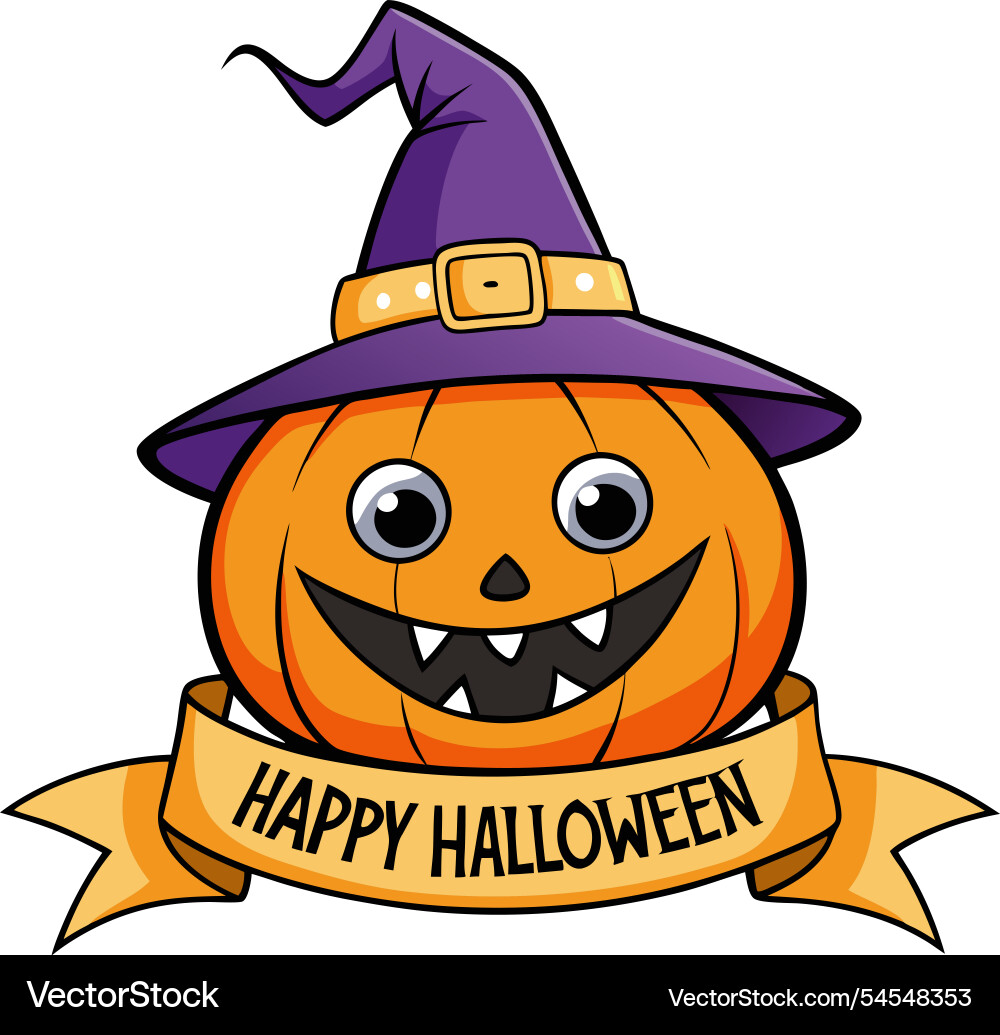 A fun and festive halloween jack o lantern A fun and festive halloween jack o lantern vector image