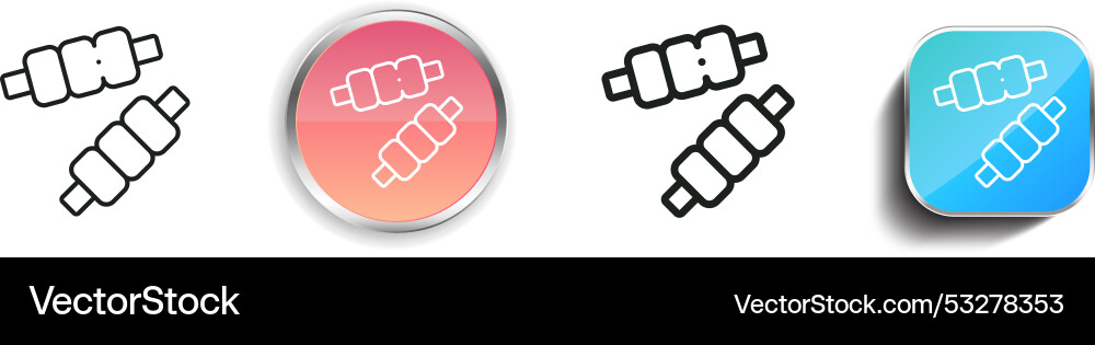 Cricket icon thin linear regular and button style vector image