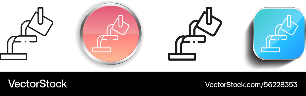Melted icon thin linear regular and button style vector image