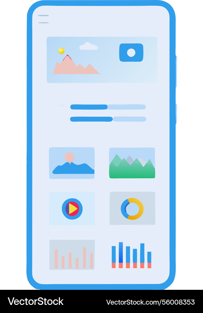 Mobile application interface design with visual Mobile application interface design with visual vector image