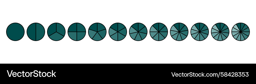 Pie Chart Sections - Divide Graph Vector Image