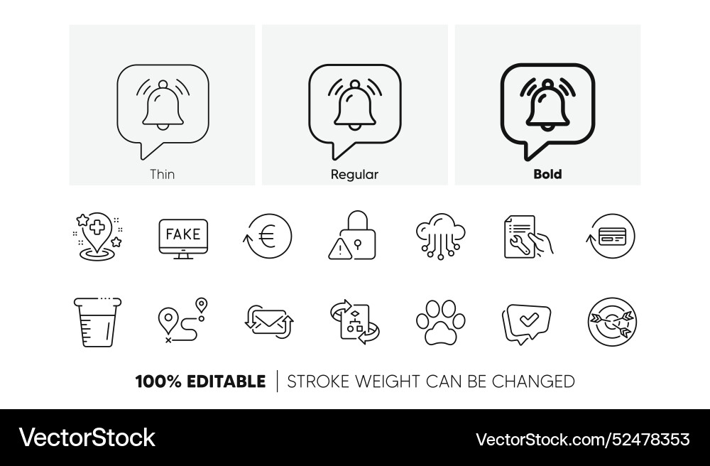 Refresh mail journey and targeting line icons Refresh mail journey and targeting line icons vector image