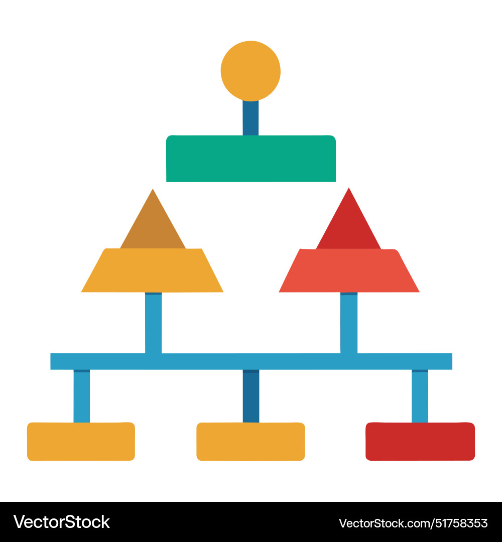 Triangle hierarchical structure flat on white Vector Image