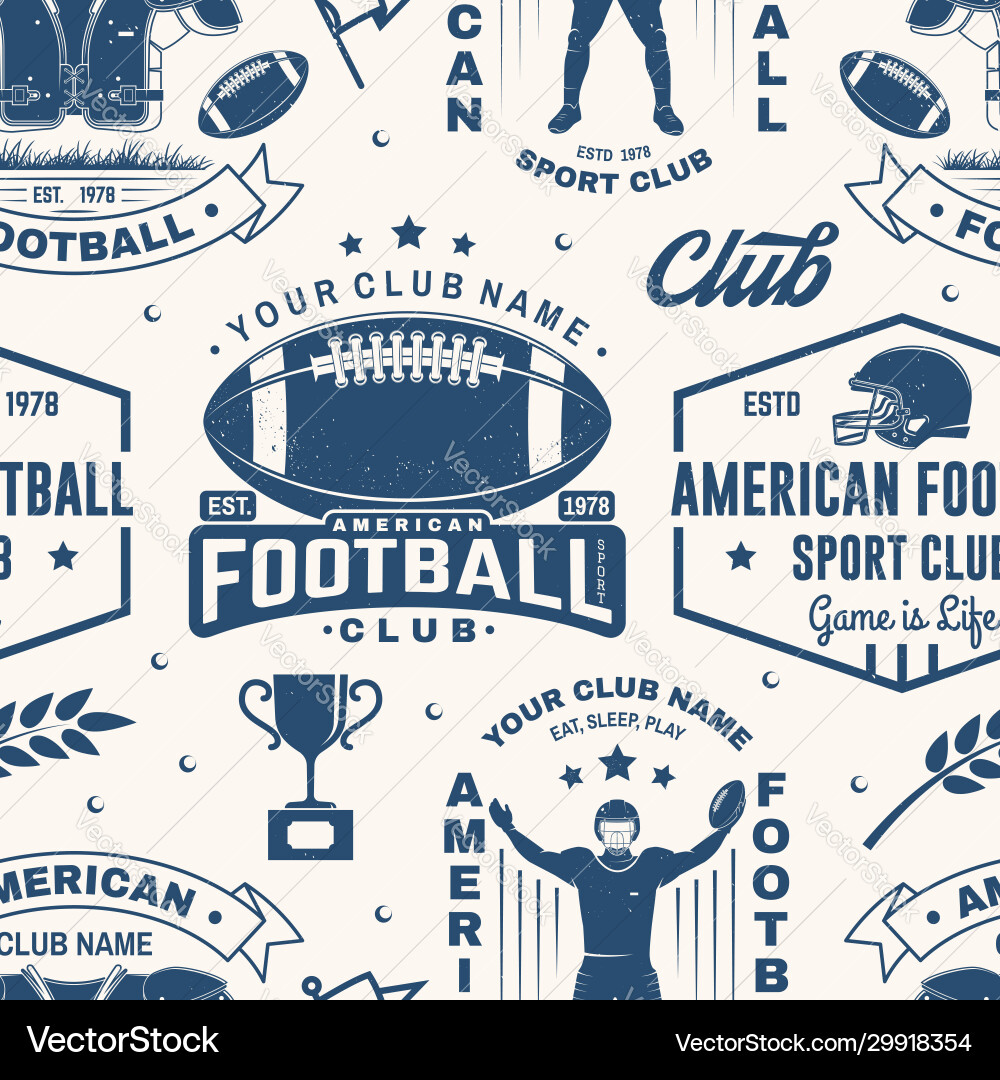 American football seamless pattern background American football seamless pattern background vector image