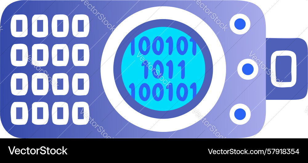 Binary code camera interface icon design vector image