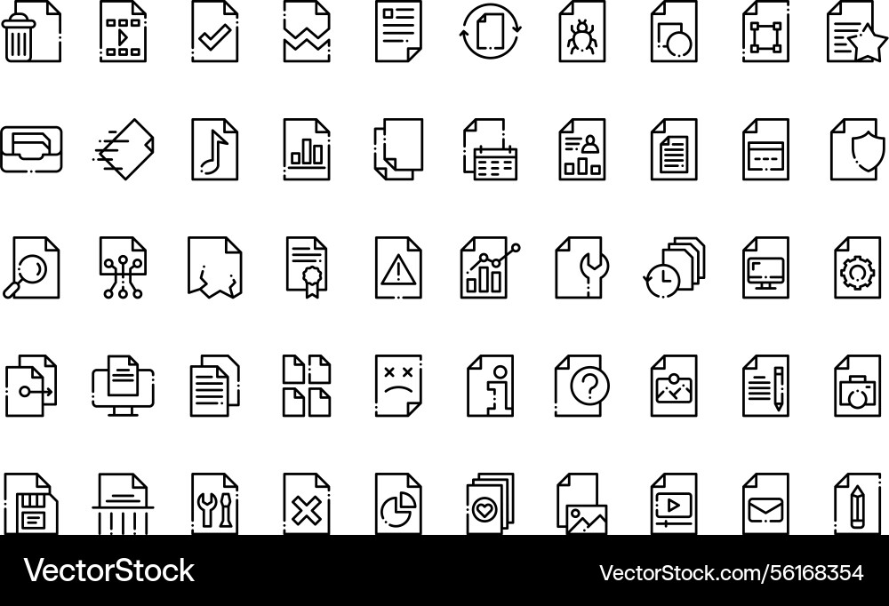 Files icons high-quality collection Vector Image