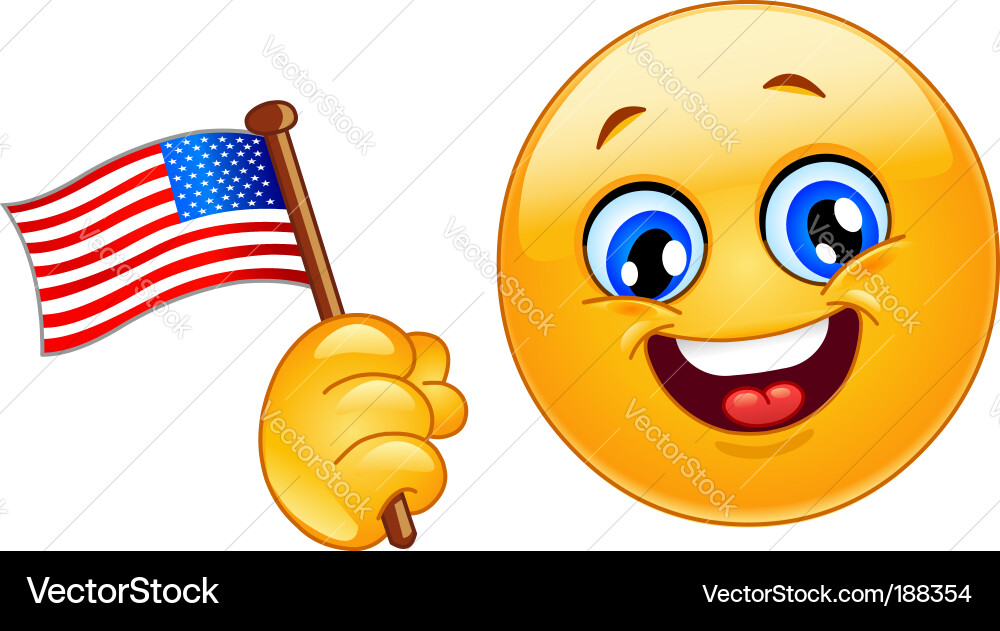 Happy Patriot Emoji Vector Image