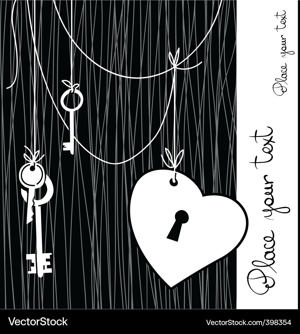 Heart Lock with Keys Vector Image