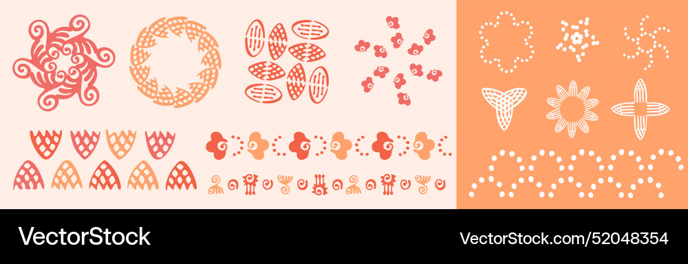 Peach fuzz botanical set texture motif Peach fuzz botanical set texture motif vector image