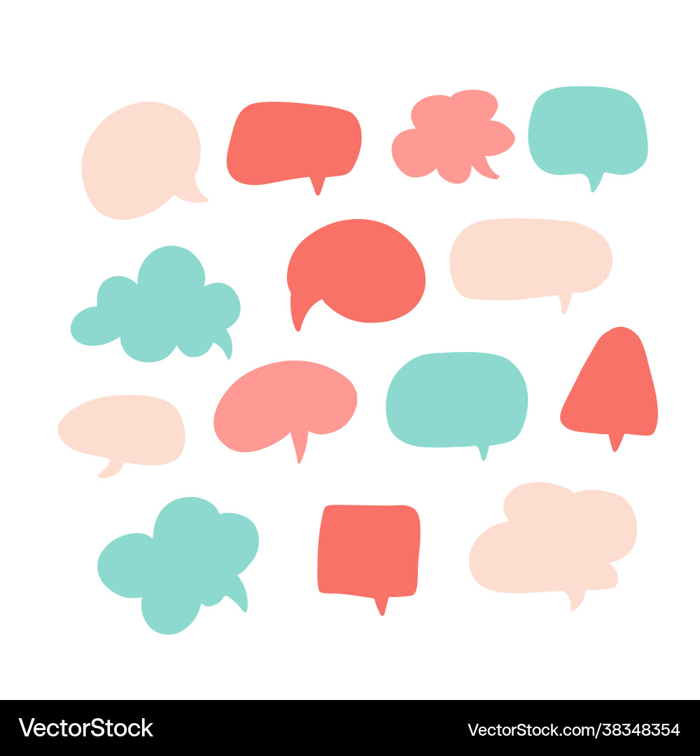Speech bubbles set various talk balloon shapes Speech bubbles set various talk balloon shapes vector image
