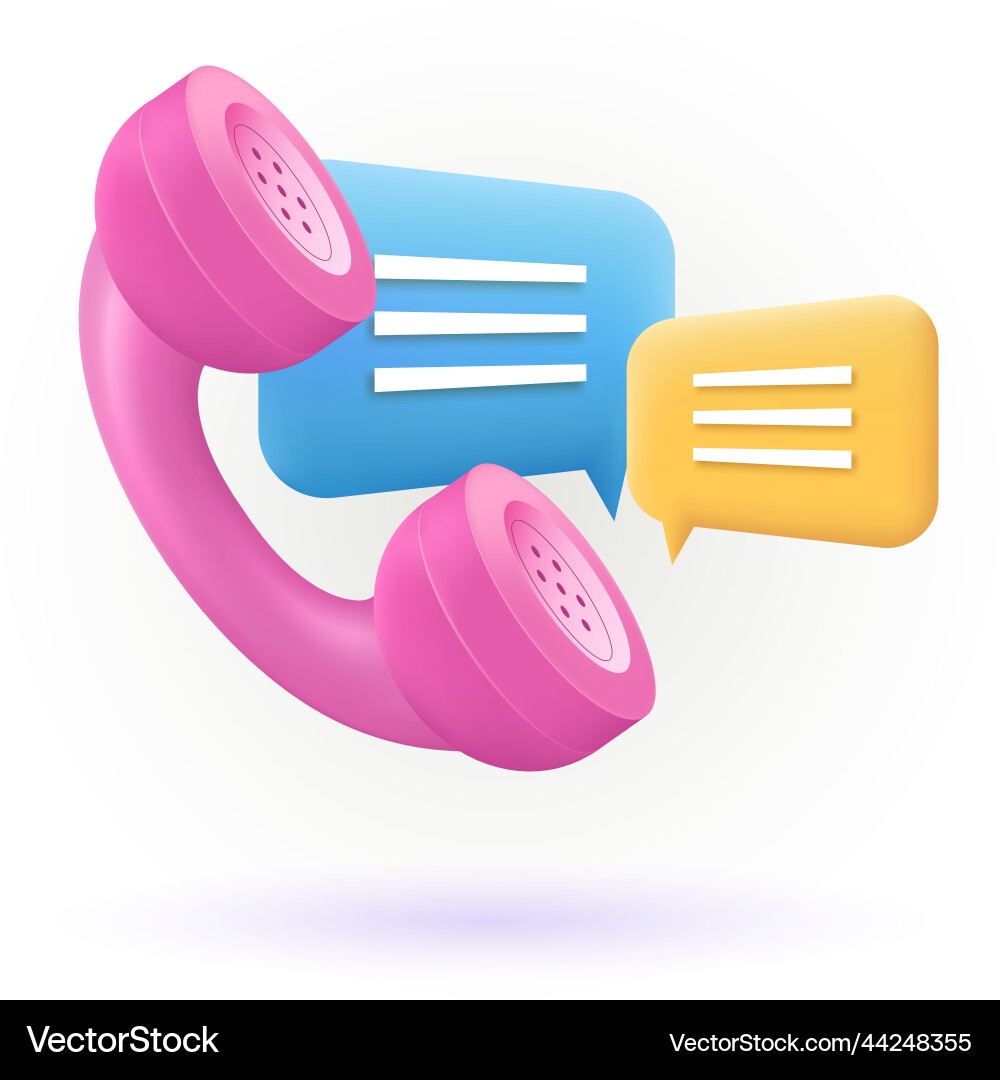 3d call center icon with message concept talking 3d call center icon with message concept talking vector image