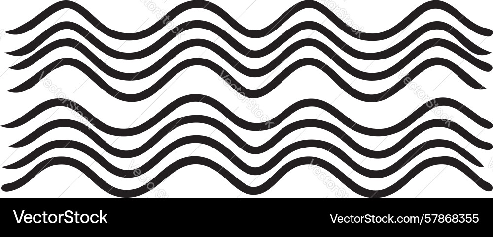 Bold black wavy line pattern dynamic abstract Vector Image